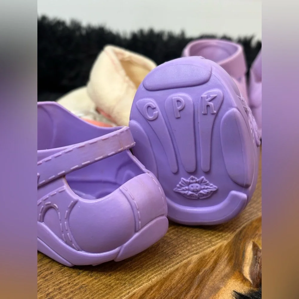 Cabbage Patch Kids Shoe Lot Pink Purple Hard & Soft Doll Shoes with Wear - Picture 9 of 10